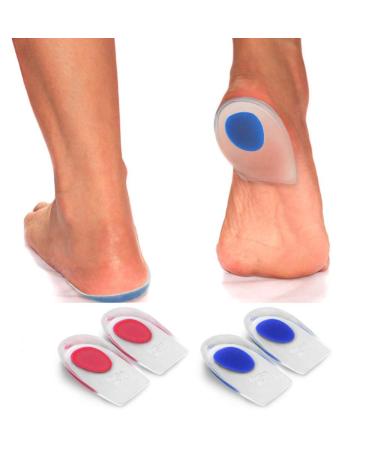 Best Gel Heel Cups - Pair of Heel Cushion Shoe Inserts. Foot Pain Relief Insoles for Heels Plantar Fasciitis Heel Spurs Achilles and Arch Pain Orthopedic Tendonitis Support for Women and Men Small/Medium (Pack of 2)