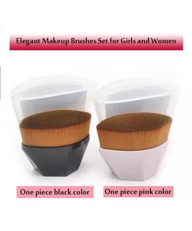 Fast Flawless Foundation Makeup Brush Set - Blusher Liquid & Cream Applicator with Storage Box | Soft & Dense Bristles for Perfect Blending - Black & Pink - Buy Online on GoSupps.com