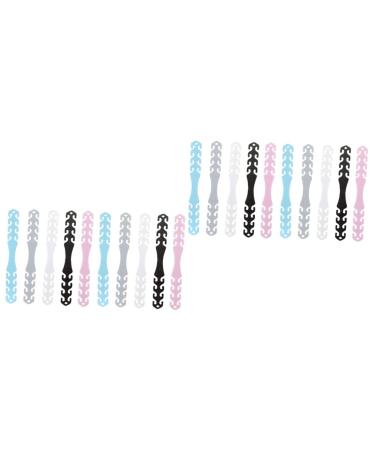 Healeved 30 pieces ear clips earrings elastic band buckle anti-lift facial cover holder ear extensions mask rope buckle mask accessories mask rope (1 Pack) Different colors x 2 pieces