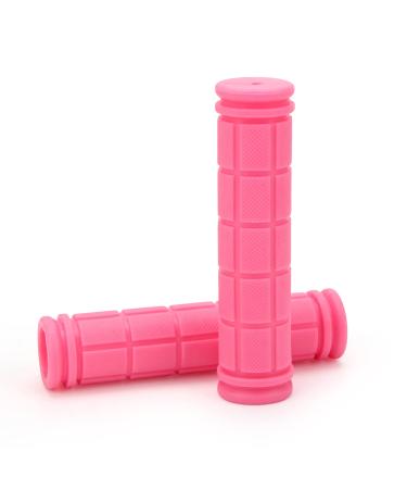 Coolrunner Bike Handlebar Grips, Bicycle Grips for Kids Girls Boys, Non-Slip Rubber Mushroom Grips for Scooter Cruiser Seadoo Tricycle Wheel Chair Mountain Road Urban Foldable Bike MTB BMX Pink