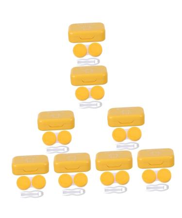 Partykindom 8 sentences 4Tlg care box for colored contact lenses yellow contact lens container colored contact lenses for eye case container for contact lenses plastic caricature drinking box travel