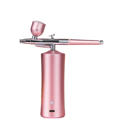 Portable Kit with Compressor Rechargeable Handheld Set for Nail Art Enthusiasts High Air Pressure ABS Aluminum Alloy Pink
