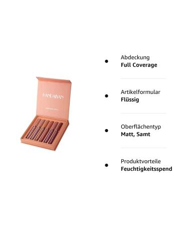 Dulele 6-Piece Velvety Matte Lip Gloss Set - Waterproof Durable Liquid Lipstick | Non-Stick Cup Makeup Cosmetics (Color A) - Buy Online on GoSupps.com