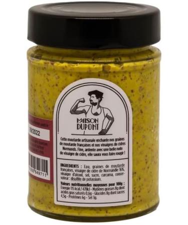Maison Dupont Mustard with Very Fine Grain with Cider Vinegar 195 g Pot Made in Calvados - Buy Online on GoSupps.com