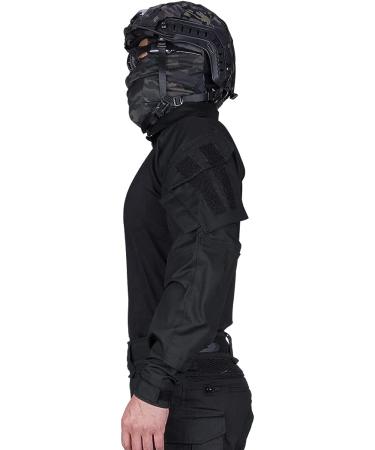 IDOGEAR Men G3 Combat Shirt with Elbow Pads - Black Large | Tactical Military Airsoft Clothing - Buy Online on GoSupps.com