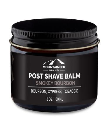 Mountaineer Brand All Natural Post Shave Balm | Soothes Cools and Refreshes Sensitive Skin After Shaving | Aftershave Lotion For Men | Calms Irritation | Smokey Bourbon Scent | 2oz