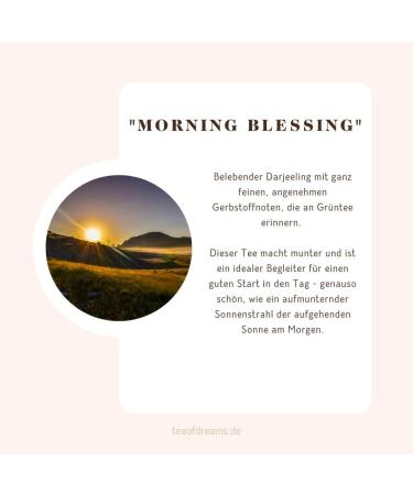  Tea of Dreams Th noir bio | Morning Blessing | Darjeeling First Flush Darjeeling | Th en vrac | 70 g - Buy Online on GoSupps.com