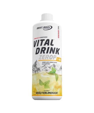 Best Body Nutrition Vital Drink Zerop - Herbal Limonade original beverage concentrate - Sirup - Sugar -free 1:80 results in 80 liters of finished drink 1000 ml (1 -pack) herbal lime tone 1 l (1 Pack)