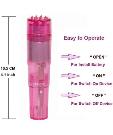 Finever Mini Handheld Massager with 4 Heads - Pocket Pen for Body, Face, Neck, Head & Back - Blue and Pink - Buy Online on GoSupps.com