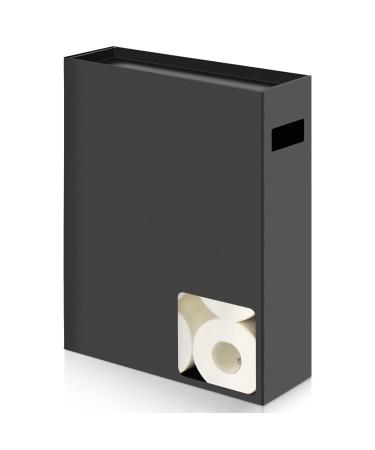 Sikon Toilet Paper Storage Organizer, Toilet Paper Holder Dispenser, 12 Rolls Compatible, Black, THZ-112