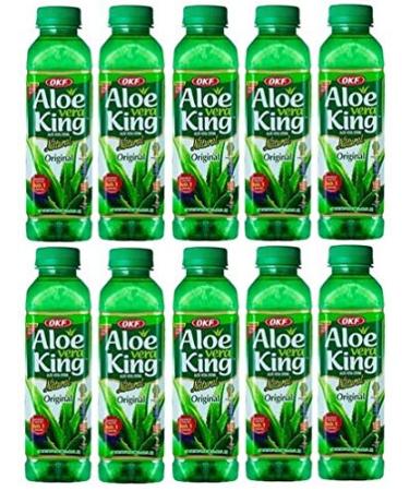 The Link OKF King Drink Original 10 x 500ml Aloe Vera Bottles with Deposit Bottle