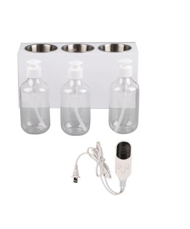 3 Bottle Lotion Warmer Built in Timer 9 Temperature Setting Mode Gel Warmer Portable Safe Massage Lotion Warmer for Massage Oils Lotions(US)