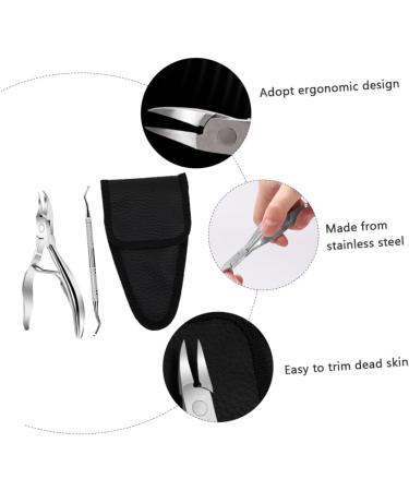 FRCOLOR 1 Set Manicure 2-Piece Set manicure trimmer cuticle pusher pedicure nippers Dead Skin Scissor Toenail brush pedicure trimmer cuticle clippers Manicure tools Stainless steel - Buy Online on GoSupps.com