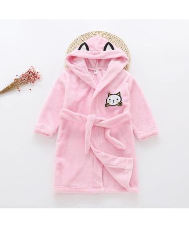 Miyanuby Baby Boys Girls Soft Flannel Bathrobe - Animal Hoodie Morning Mantle for 5-6 Years - Perfect Gift in Cat Rosa - Buy Online on GoSupps.com
