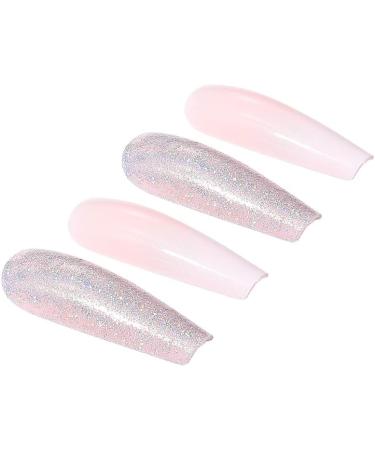 Coffin False Nails Press on Nails French Long Fake Nails Ballerina Acrylic Stick on Nails 24pcs for Women and Girls (Color : Pink Size : 24 Piece Assortment) 1 count (Pack of 1) Pink - Buy Online on GoSupps.com