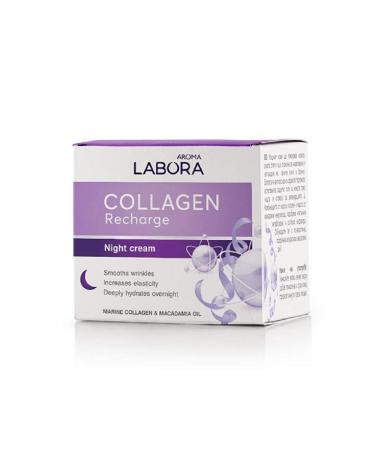 Collagen Recharge Anti-Wrinkles Night Cream | Marine Collagen & Macadamia Oil for Glowing Skin - Buy Online on GoSupps.com