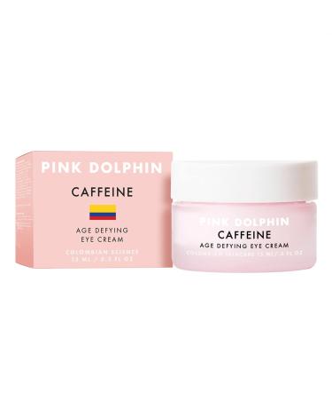 Pink Dolphin | Caffeine Age Defying Eye Cream | For Dark Circles & Puffiness | Reduce Fine Lines & Wrinkles | Skin Brightening | Retinol | Aloe Vera | Vitamin C  A  D & E | For Women & Men | .5 Oz