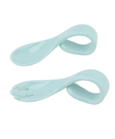 Baby Training Fork Spoon Toddler Utensils Self Feeding Learning Spoons Short Handle Food Grade PP Easy To for Travel