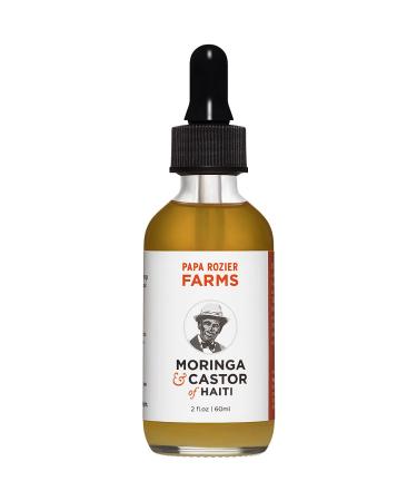Papa Rozier Farms Moringa Oil & Castor Oil 50/50 Blend - How Mother Nature Would Want It - 2oz - 100% Pure - Cold Pressed - Hexane Free - For Hair  Skin  Eyelashes  Eyebrows & Nails - from