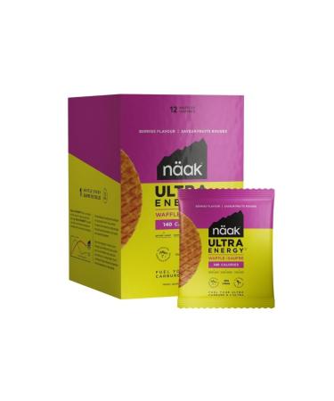 N ak Energy Waffles Pack of 12 | Vegan GMO Free Palm Oil Free Sports Nutrition Stroopwafel (Berries)