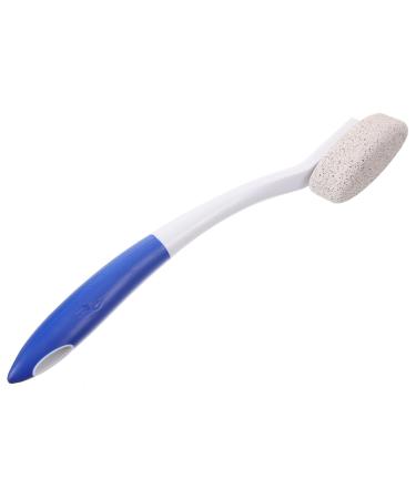 Housoutil Long-Handled Foot Exfoliator Volcanic Stone Bending Foot Exfoliator to Remove Dead Skin Calluses Feet Scrubber Foot Pumice for Dead Skin Foot Files Plastic Scraper White Body