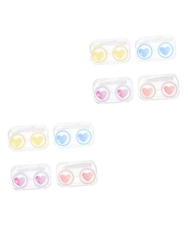 JECOMPRIS Make-up contain Pack with 8 pieces of contact lens container eye color contacts Storage container for contact lenses pocket case eyelash PP travel size shiny travel