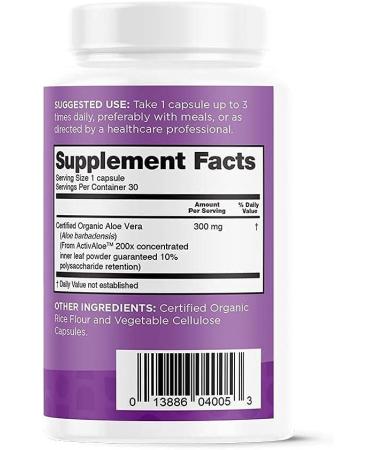 nbpure Organic Aloe Vera, Restore Gut Balance, Immunity Support and Digestive Wellness 30, Vegan Capsules - Buy Online on GoSupps.com