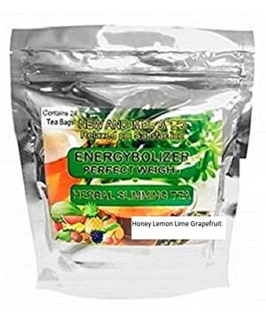 Energybolizer Perfect Tea (24 Bags) Herbal Detox and Colon Cleanser for Better Digestive Health HONEY LEMON LIME GRAPEFRUIT FLAVOR