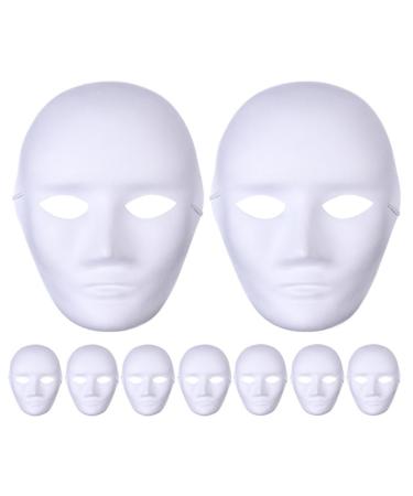 CALLARON 9 Pieces Paper Mache Masks Plain White Blank Theater Masks for Crafting for Women Men Adults Holiday Craft Supplies