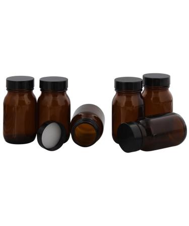 Brown glass bottle with plastic lid wide neck bottle 100 ml Kosmetex glass jar made of brown glass empty jar 6 black