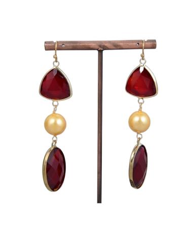Earrings for Women Natural Color Sea Shell Red Crystal Earrings for Women Hilarity Earrings for Women