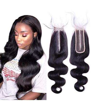 BIPLE 2 x 6 inch body wave lace frontal closure deep lace closure hair extension Brazilian virgin Remy human hair 10 inches