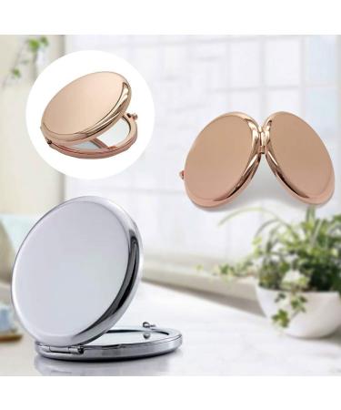 Rose Gold Portable Compact Makeup Mirror - Double-Sided Pocket Mirror for Purse & Travel - Buy Online on GoSupps.com