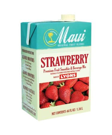 Maui Strawberry Premium Fruit Smoothie & Beverage Mix, 46 fl oz Strawberry 1 Pack