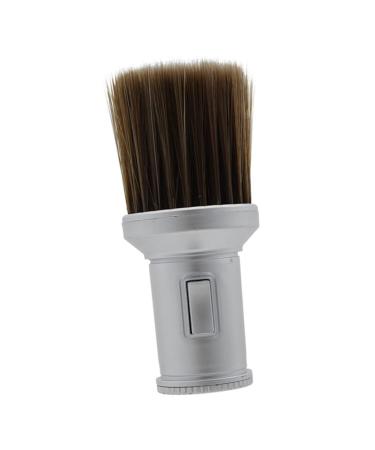 Ipetboom Body Powder Brush Dust Collector for Home Makeup Brush Shampoo Barber Cleaning Brush Hair Salon Shave Brush Broken Hair Remove Brush Duster Loose Powder Fiber Neck Man 13.5x6cm Silver