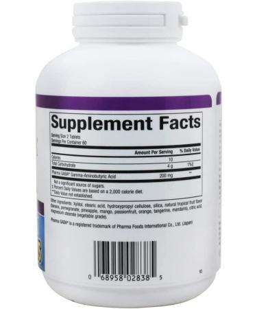 Natural Factors Stress-Relax Pharma GABA 100mg - 120 Chewable Tablets for Stress Relief - Buy Online on GoSupps.com