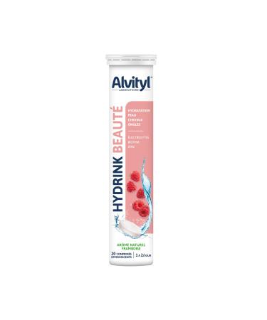 ALVITYL HYDRINK BEAUT lectrolytes Biotine Zinc Hydratation Peau Cheveux Ongles Pastilles Effervescentes Go t Framboise 20 comprim s effervescents