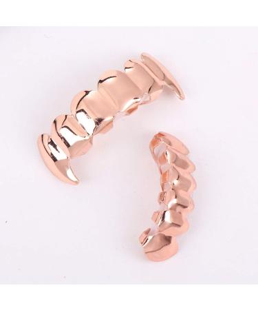 LUOZZY Electroplating Tooth Socket Teeth Sleeve Fake Brace Hip-hop Style Tooth Cover Party Supplies for Halloween Carnival (Rose Gold) - Buy Online on GoSupps.com