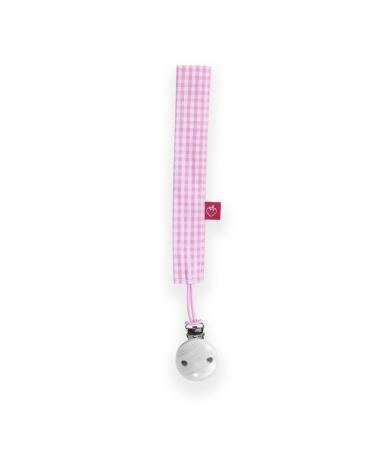 La Fraise Rouge 4251005601310 Pacifier strap including pacifier clip Julie Vichy check pink/white Pink White