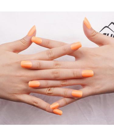  NOOVES NOOVES - 20 sheets of gel nail gel - Orange Glow - 20 pieces - Premium semi-cured gel nails - Gel nail stickers - Includes 1 nail file and 1 orange stick  - Buy Online on GoSupps.com
