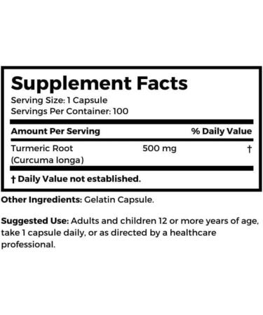 Dr Clark Store Turmeric Curcumin 500mg 100 Capsules, Immune Support, Natural Herbal Supplement, Non-GMO, Vegan, Antioxidant Boost - Buy Online on GoSupps.com