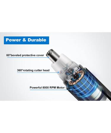 Nose Hair Trimmer for Men & Women - Professional Painless Electric Trimmer for Nose Ear & Facial Hair | Battery-Operated Dual Edge Blades - Black - Buy Online on GoSupps.com
