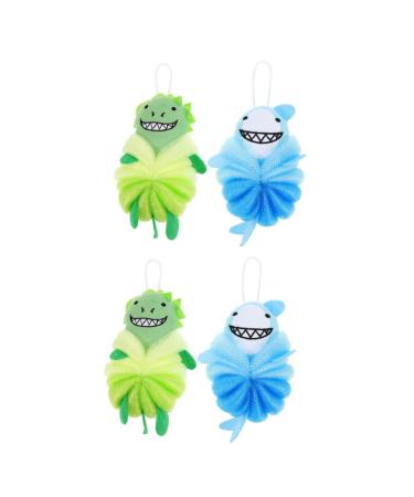Housoutil 4 Pcs Baby Loofah Body Puff Body Loofah Cute Scrubber Bath Spong Ball Body Scruber Body Wash Puff Mesh Bath Ball Shower Loofahs Cleaning Scrubber Facial Child Bath Wipe or Cartoon