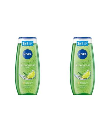 Nivea Lemongrass & Oil shower gel (250 ml) pH-skin-neutral care shower with an invigorating lemon grass fragrance pampering shower with nourishing oil beads (pack of 2) 250 ml (2 pack)