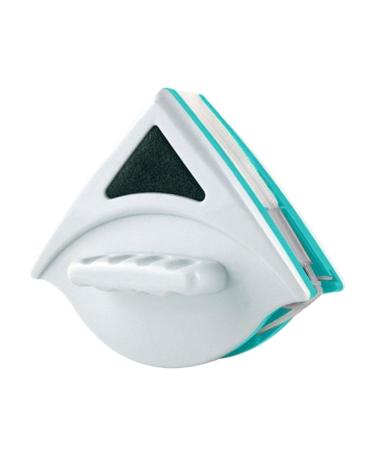 Efficient Magnetic Window Cleaner - Magnet Glass Cleaning Brush Sponge Wiper - Double-Sided Triangular Design for Home & Hotel (Green (Suitable for 5-12MM))