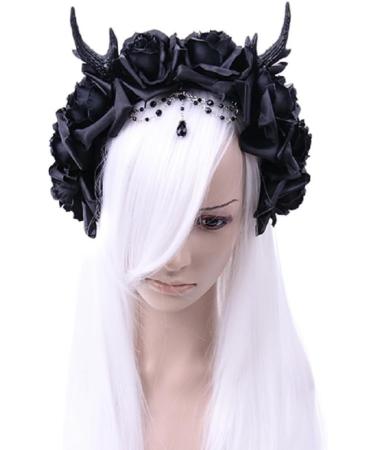 Restyle Gothic Princess Garland - Nu Goth Rose Antler Headband (Black) | 1 Piece Pack - Shop Now! - Buy Online on GoSupps.com