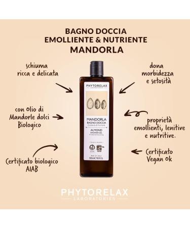 Buy Phytorelax Laboratories Mandorla Vegan & Organic Shower Gel - Nutrient & Emollient 500g | Made in Italy - International Shipping Available - Buy Online on GoSupps.com