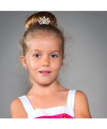 Kilshye Girl Silver Tiara Comb Set - Rhinestone Princess Prom Hair Accessories for Kids - Buy Online on GoSupps.com