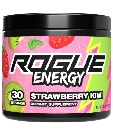 Rogue Energy Energy Drink Powder for Long Gaming Hours - Energy Powder for Mental Focus - Sugar & Gluten Free - Gaming Supplement with Caffeine & Vitamins - Made in USA (Strawberry Kiwi - 30 Servings)