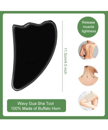 Buffalo Horn Gua Sha Board Massage Tool Set - 5 Piece Gua Sha Kit for Natural Skincare & Wellness | International Shipping Available - Buy Online on GoSupps.com